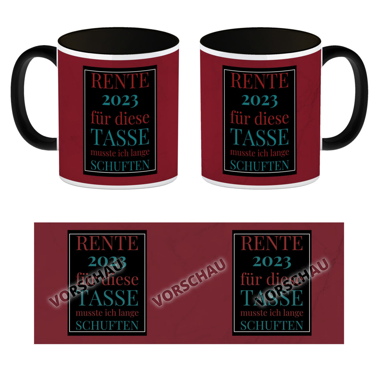 Rente 2023 Kaffeebecher eine bunte Tasse für Rentner