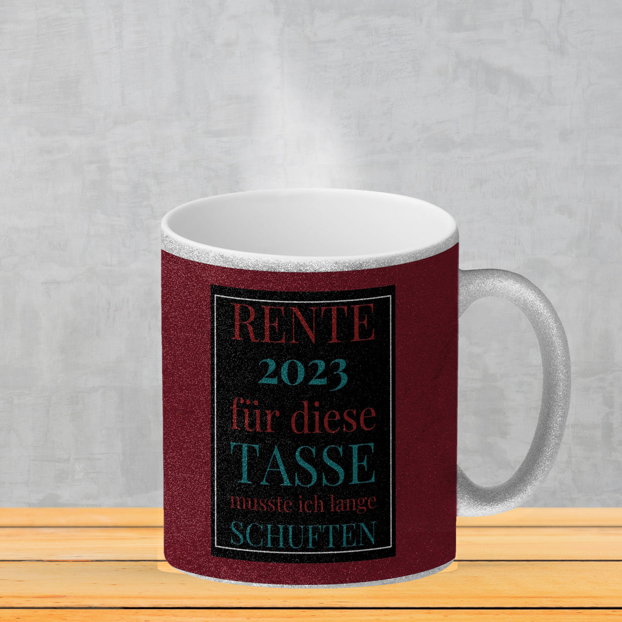 Rente 2023 Kaffeebecher eine bunte Tasse für Rentner