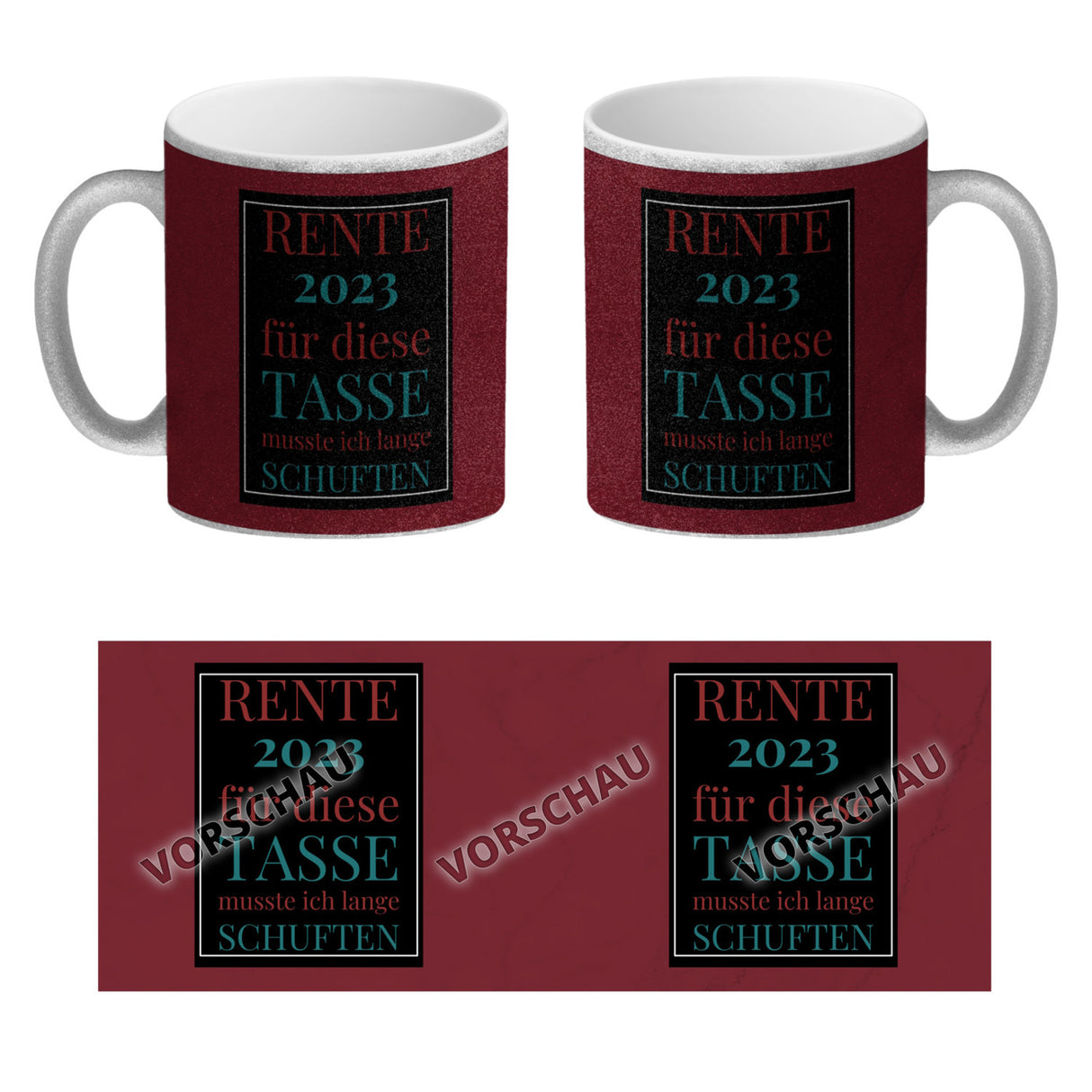 Rente 2023 Kaffeebecher eine bunte Tasse für Rentner