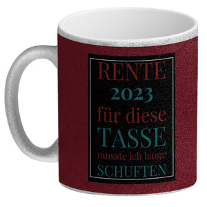 Rente 2023 Kaffeebecher eine bunte Tasse für Rentner