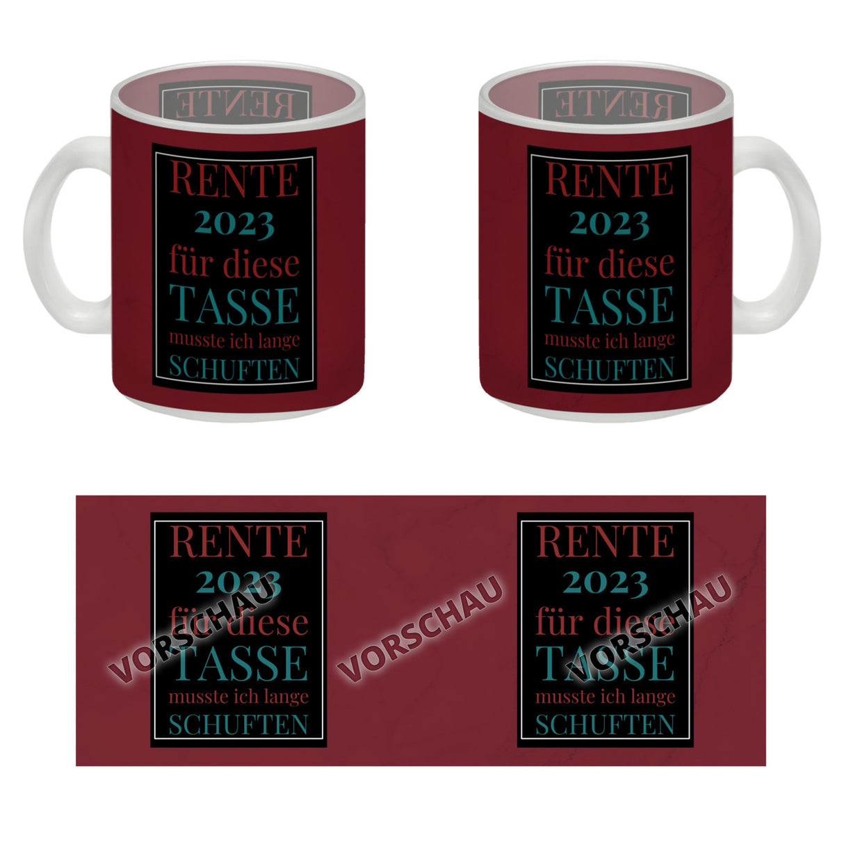 Rente 2023 Kaffeebecher eine bunte Tasse für Rentner