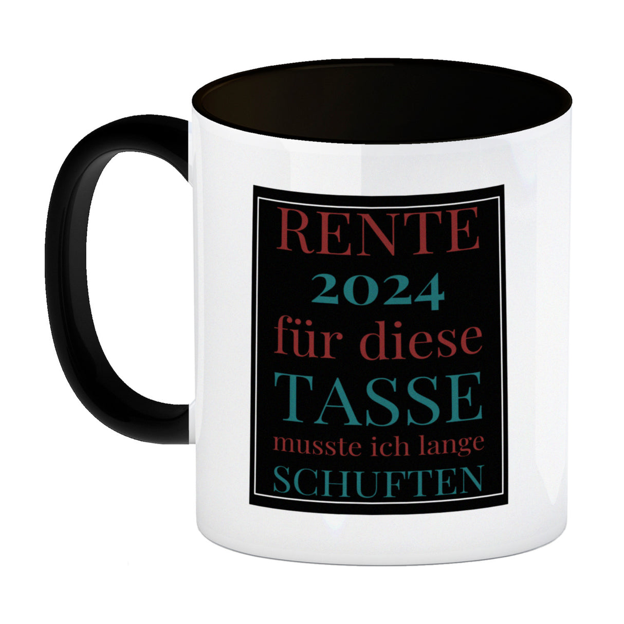 Rente 2024 Kaffeebecher eine bunte Tasse für Rentner