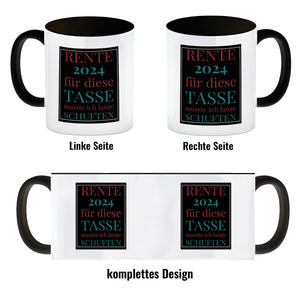 Rente 2024 Kaffeebecher eine bunte Tasse für Rentner