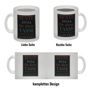 Rente 2024 Kaffeebecher eine bunte Tasse für Rentner