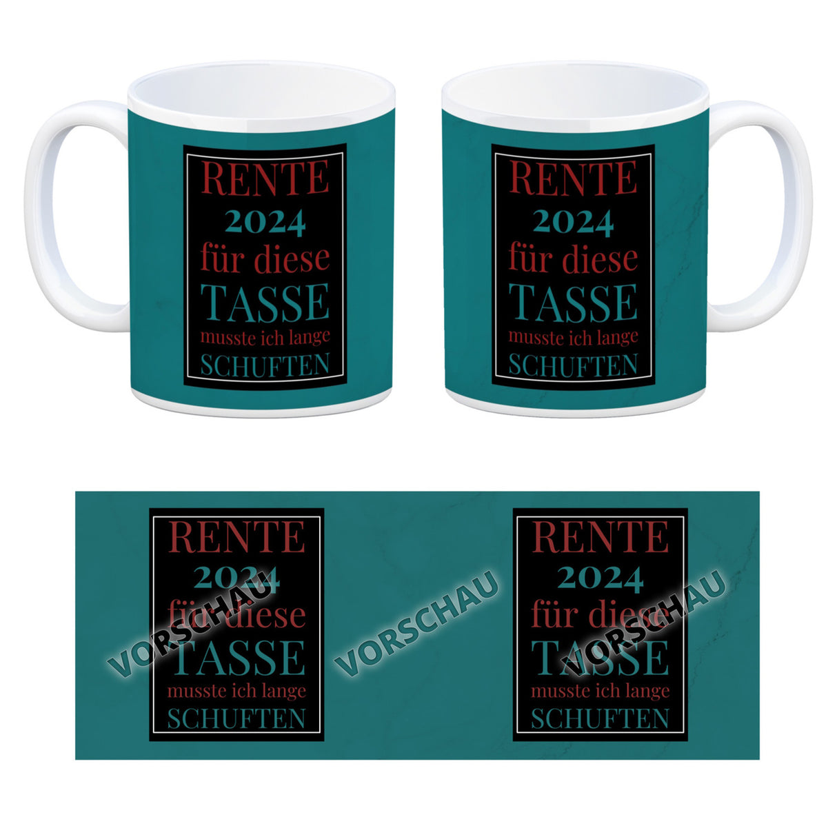 Rente 2024 Kaffeebecher eine bunte Tasse für Rentner