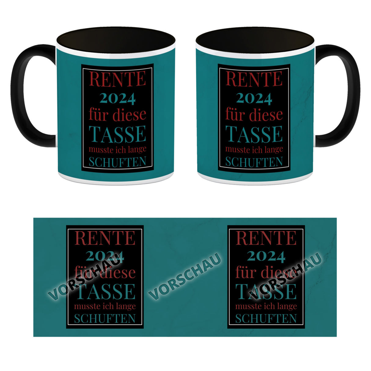 Rente 2024 Kaffeebecher eine bunte Tasse für Rentner