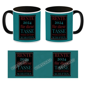 Rente 2024 Kaffeebecher eine bunte Tasse für Rentner