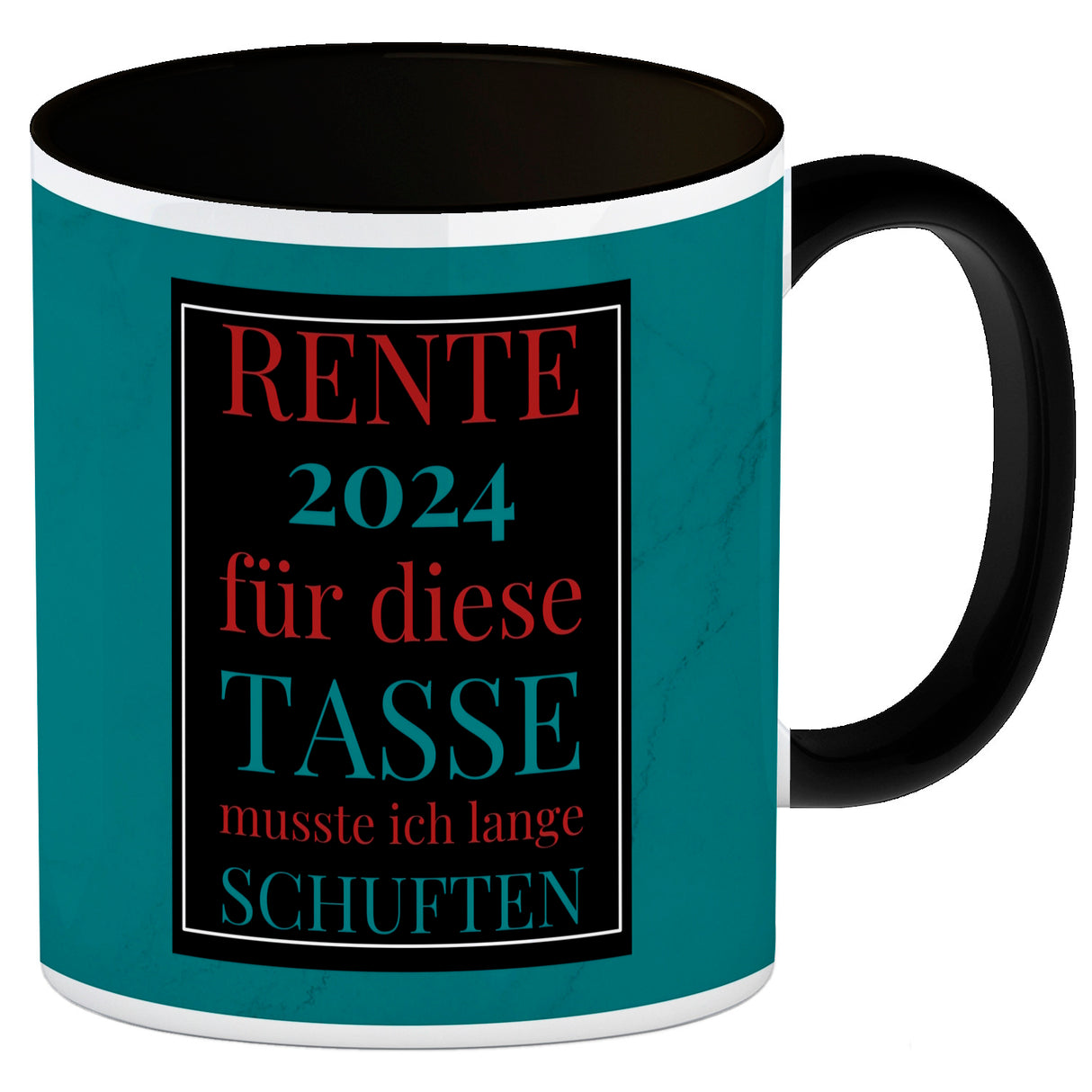 Rente 2024 Kaffeebecher eine bunte Tasse für Rentner