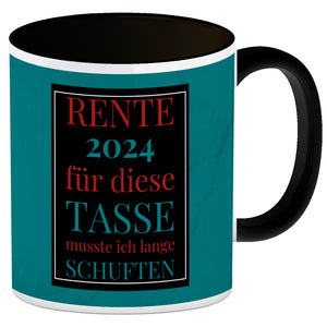 Rente 2024 Kaffeebecher eine bunte Tasse für Rentner