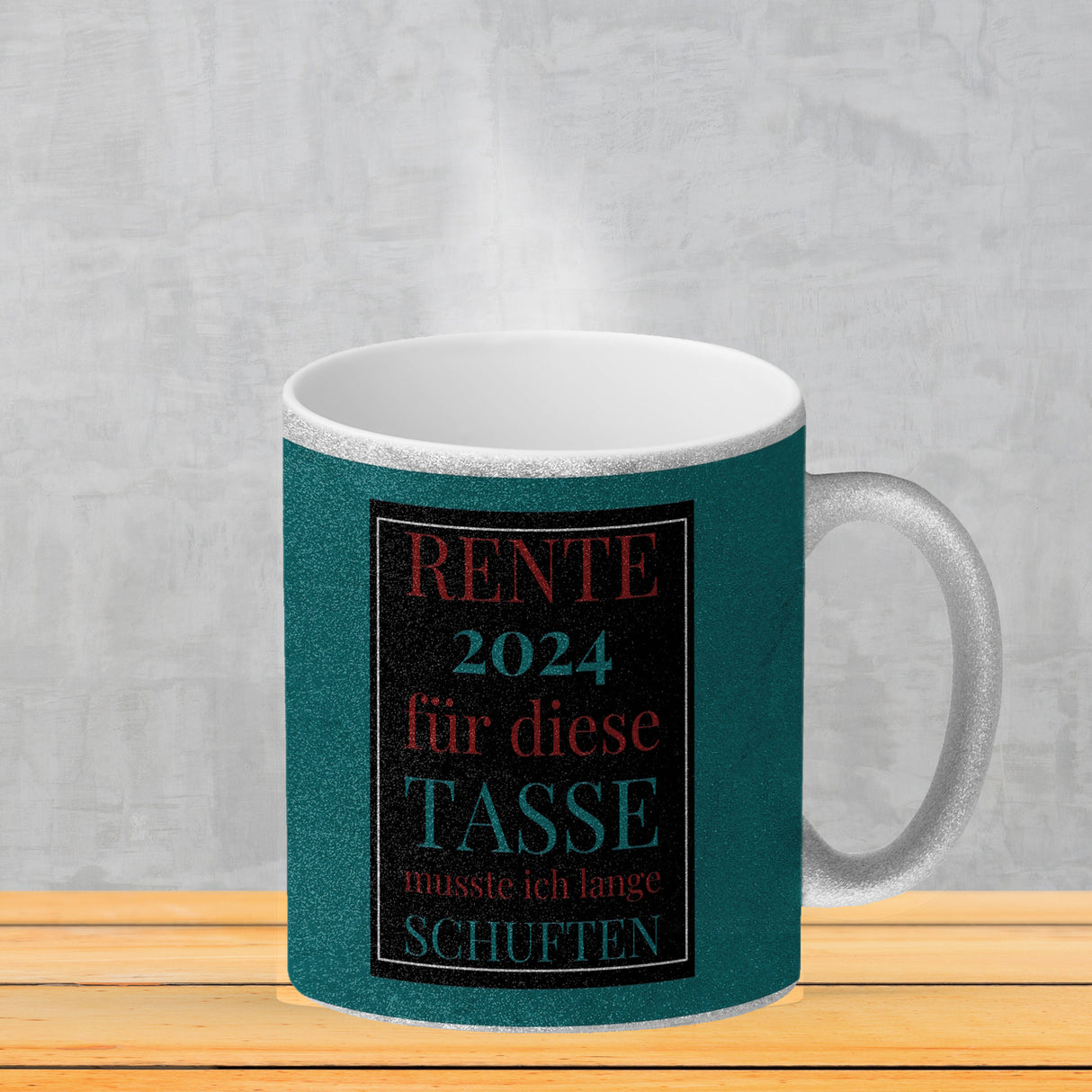 Rente 2024 Kaffeebecher eine bunte Tasse für Rentner