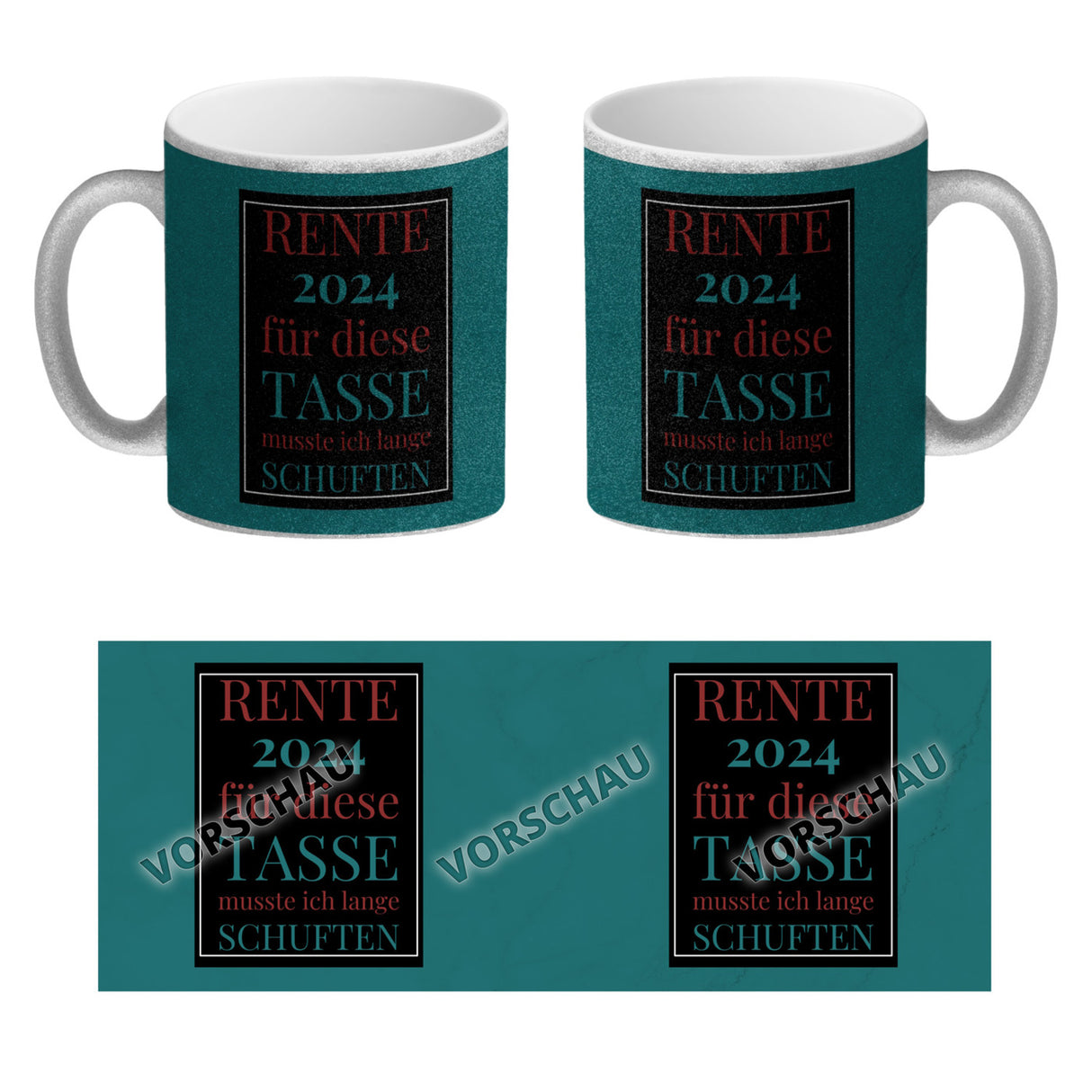 Rente 2024 Kaffeebecher eine bunte Tasse für Rentner