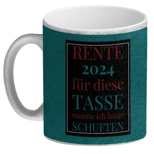 Rente 2024 Kaffeebecher eine bunte Tasse für Rentner