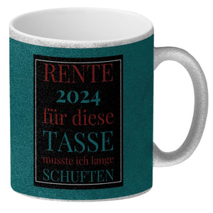 Rente 2024 Kaffeebecher eine bunte Tasse für Rentner