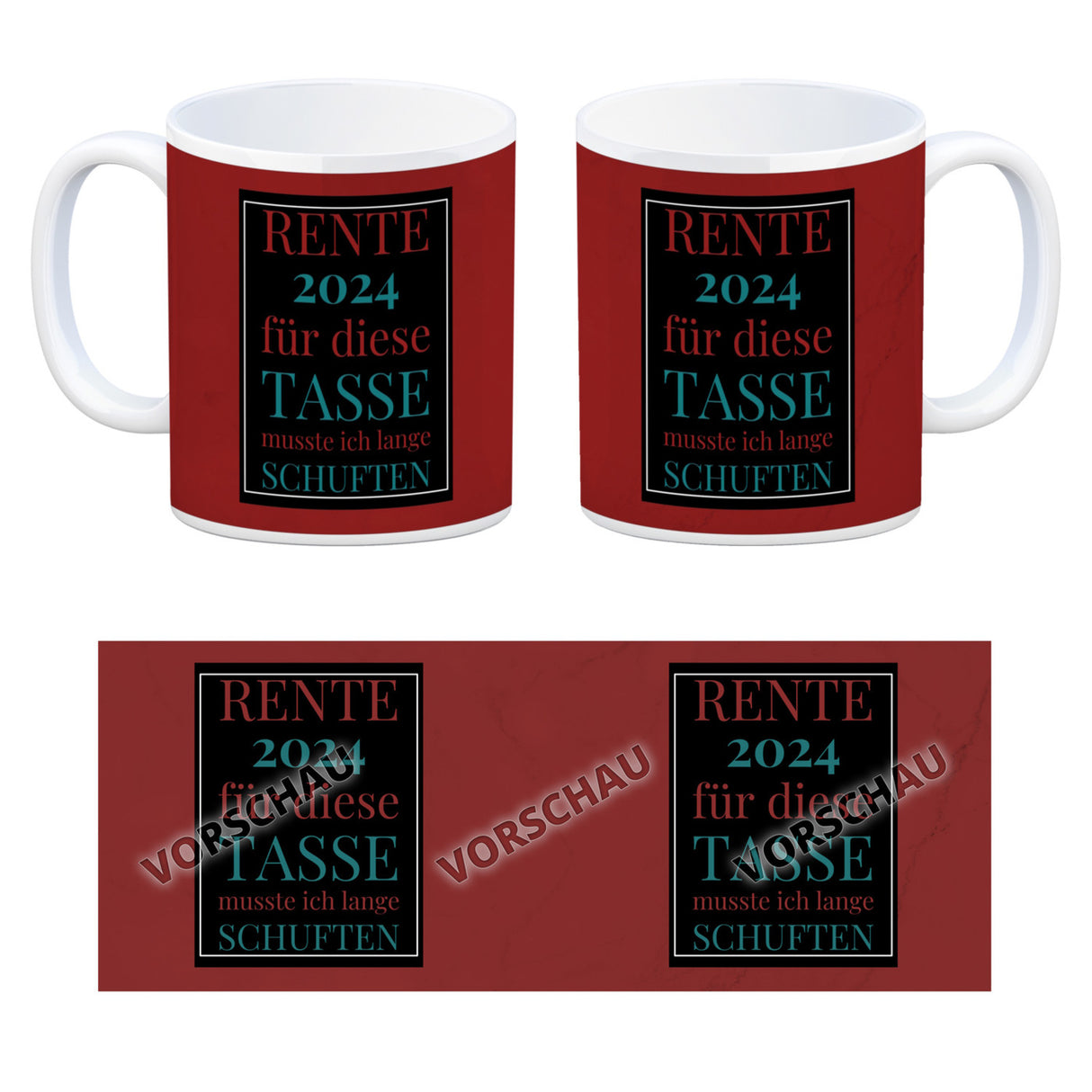Rente 2024 Kaffeebecher eine bunte Tasse für Rentner