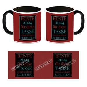 Rente 2024 Kaffeebecher eine bunte Tasse für Rentner