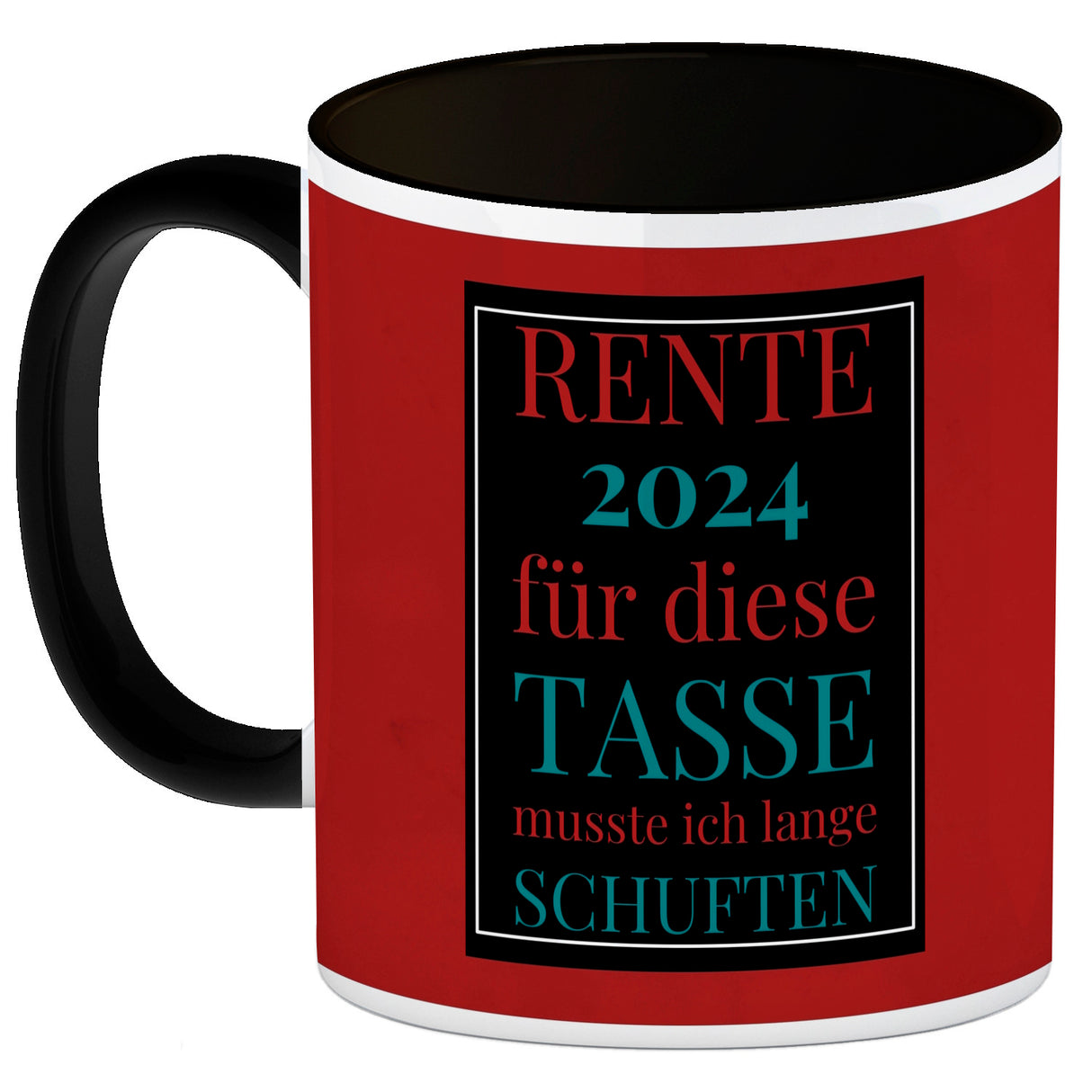 Rente 2024 Kaffeebecher eine bunte Tasse für Rentner