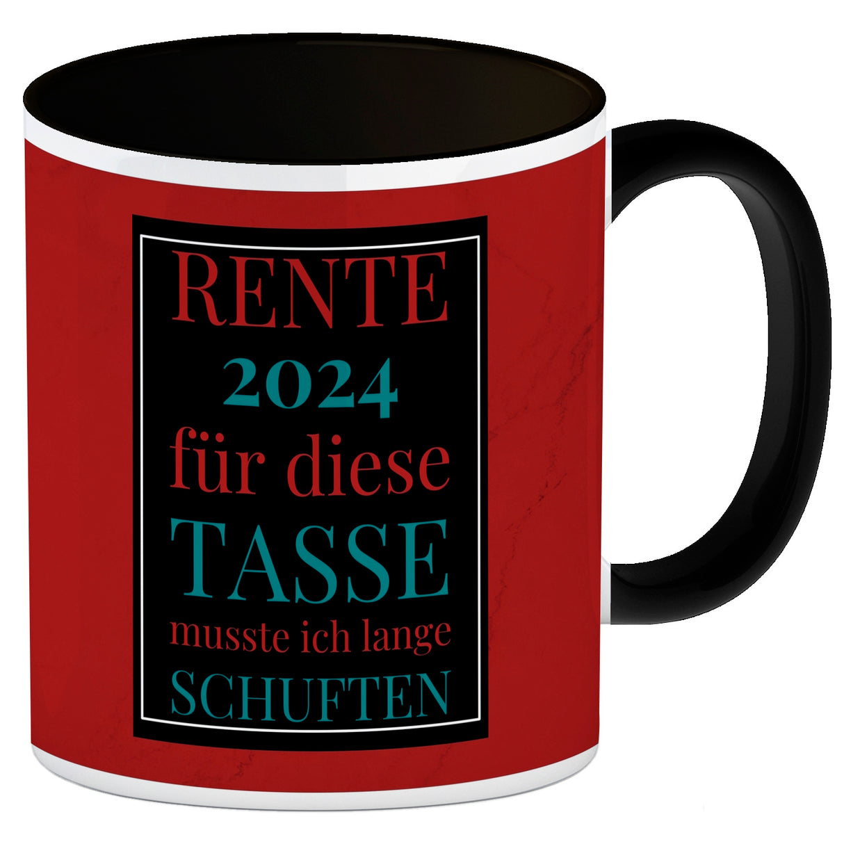 Rente 2024 Kaffeebecher eine bunte Tasse für Rentner