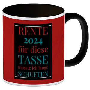 Rente 2024 Kaffeebecher eine bunte Tasse für Rentner
