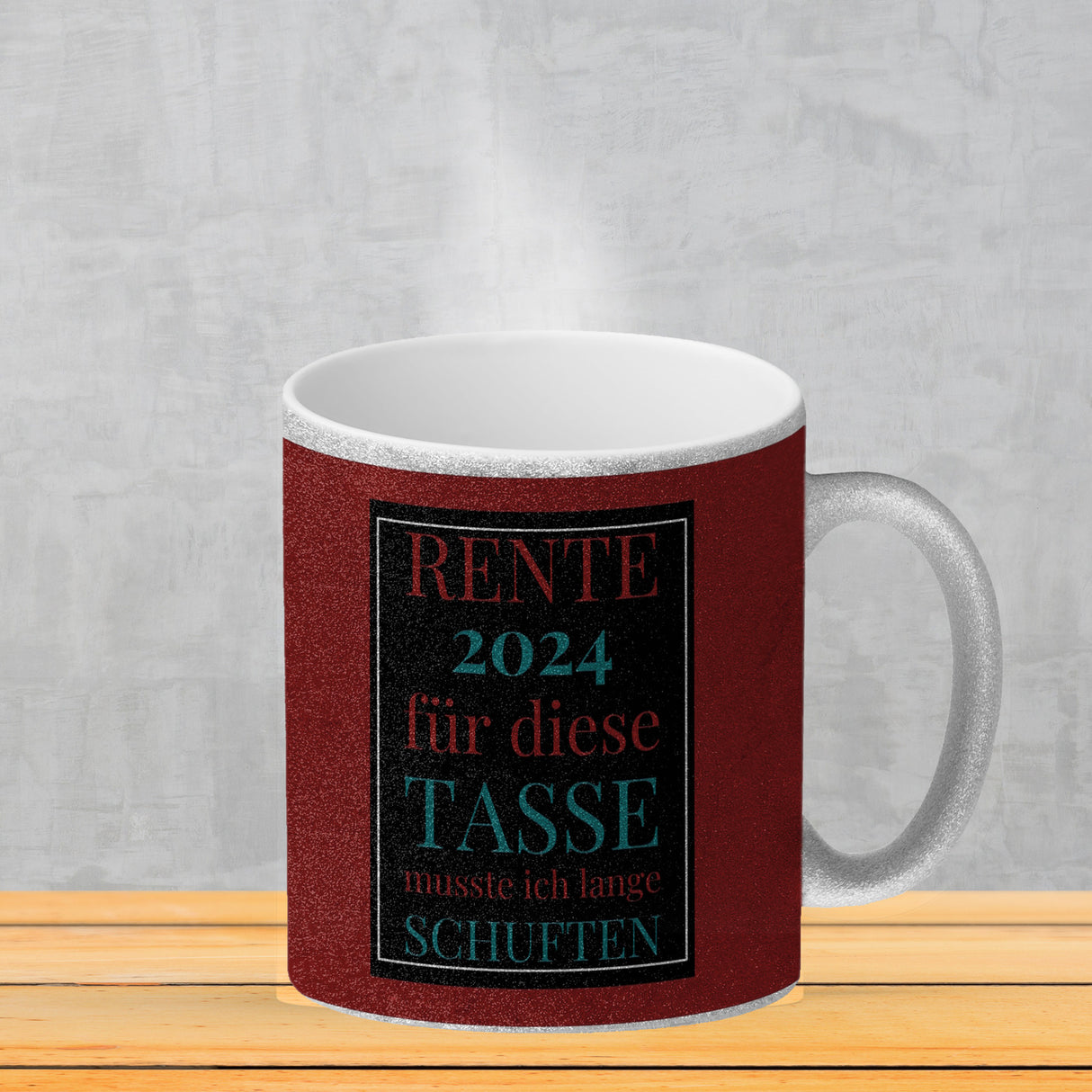 Rente 2024 Kaffeebecher eine bunte Tasse für Rentner