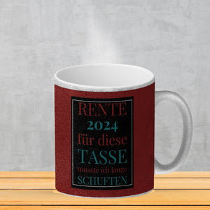 Rente 2024 Kaffeebecher eine bunte Tasse für Rentner
