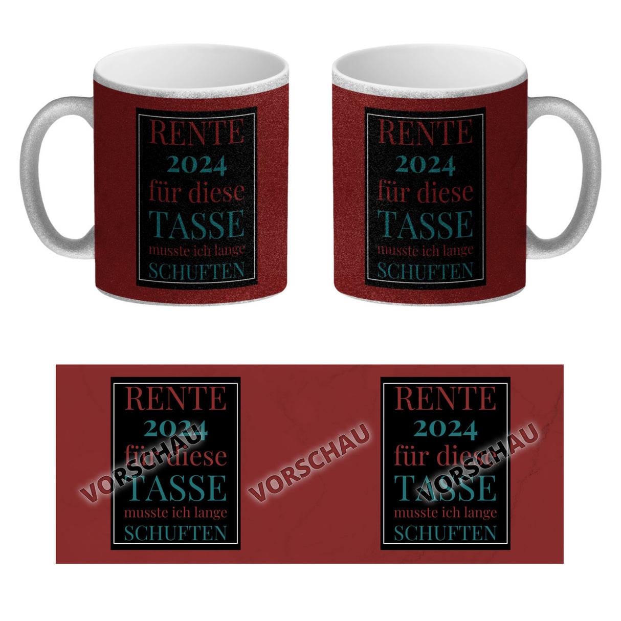 Rente 2024 Kaffeebecher eine bunte Tasse für Rentner
