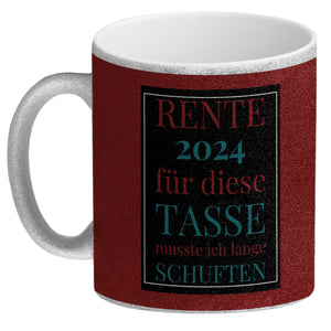 Rente 2024 Kaffeebecher eine bunte Tasse für Rentner