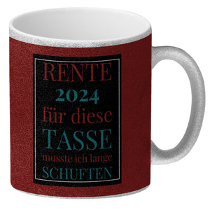 Rente 2024 Kaffeebecher eine bunte Tasse für Rentner
