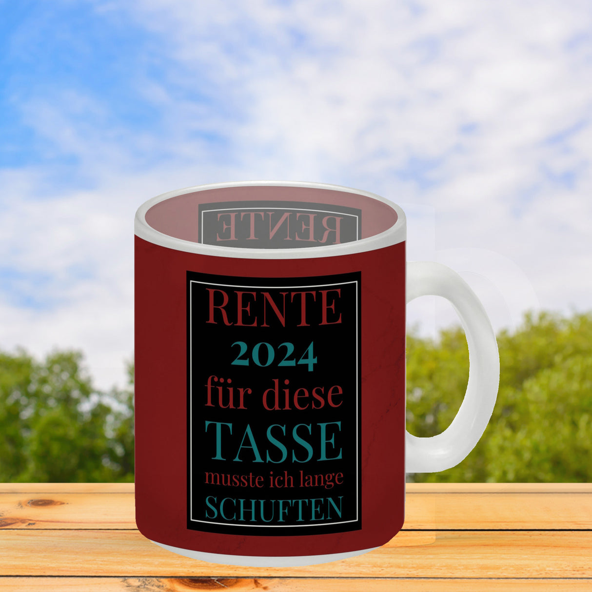 Rente 2024 Kaffeebecher eine bunte Tasse für Rentner