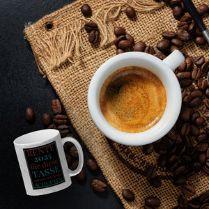 Rente 2025 Kaffeebecher eine bunte Tasse für Rentner