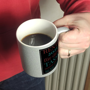 Rente 2025 Kaffeebecher eine bunte Tasse für Rentner