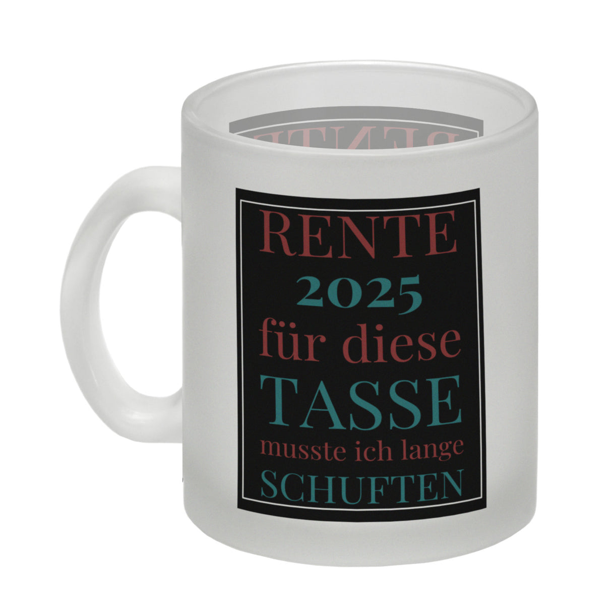 Rente 2025 Kaffeebecher eine bunte Tasse für Rentner