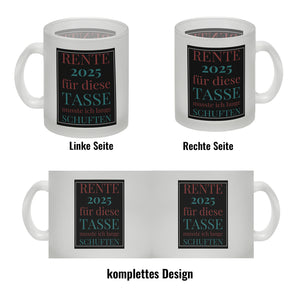 Rente 2025 Kaffeebecher eine bunte Tasse für Rentner