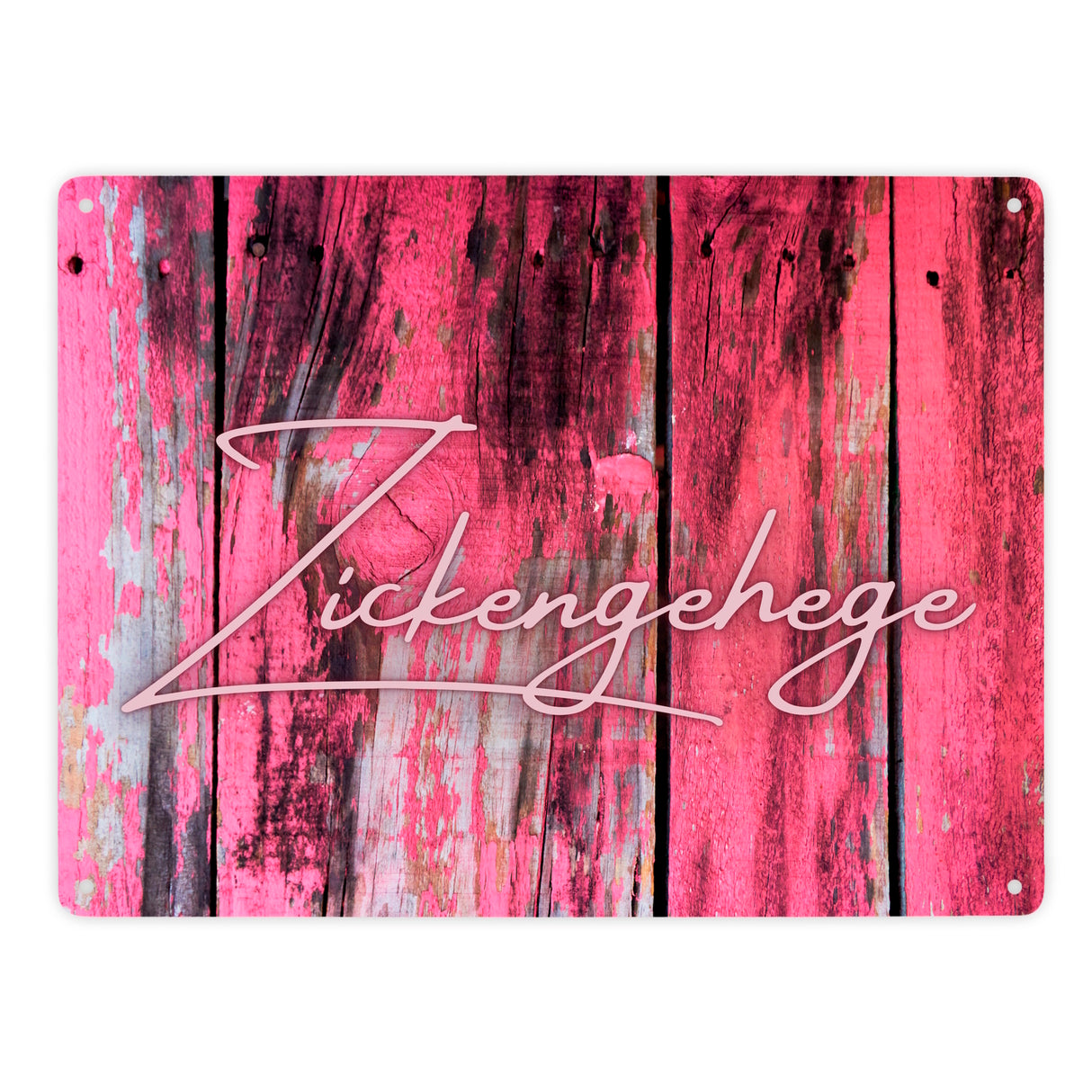 Zickengehege Metallschild in 15x20 cm für deine Tochter in pink