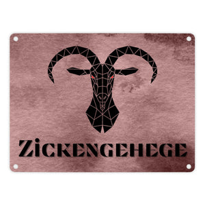 Zickengehege Metallschild in 15x20 cm für deine Tochter in pink