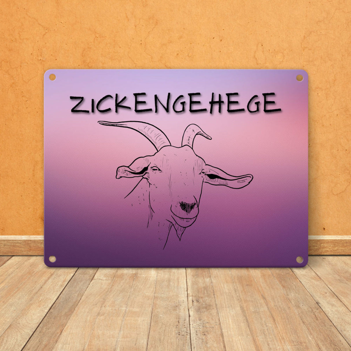 Zickengehege Metallschild in 15x20 cm für deine Tochter in pink