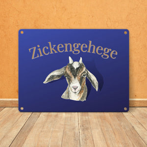 Zickengehege Metallschild in 15x20 cm für deine Tochter in pink