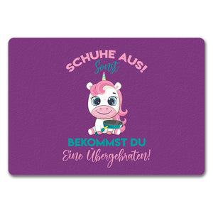 Schuhe aus Einhorn Fußmatte in 35x50 cm Du bekommst eine Übergebraten in lila