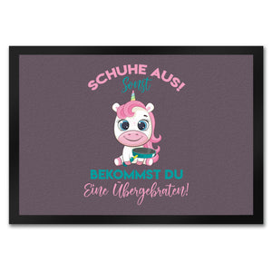 Schuhe aus Einhorn Fußmatte in 35x50 cm Du bekommst eine Übergebraten in lila