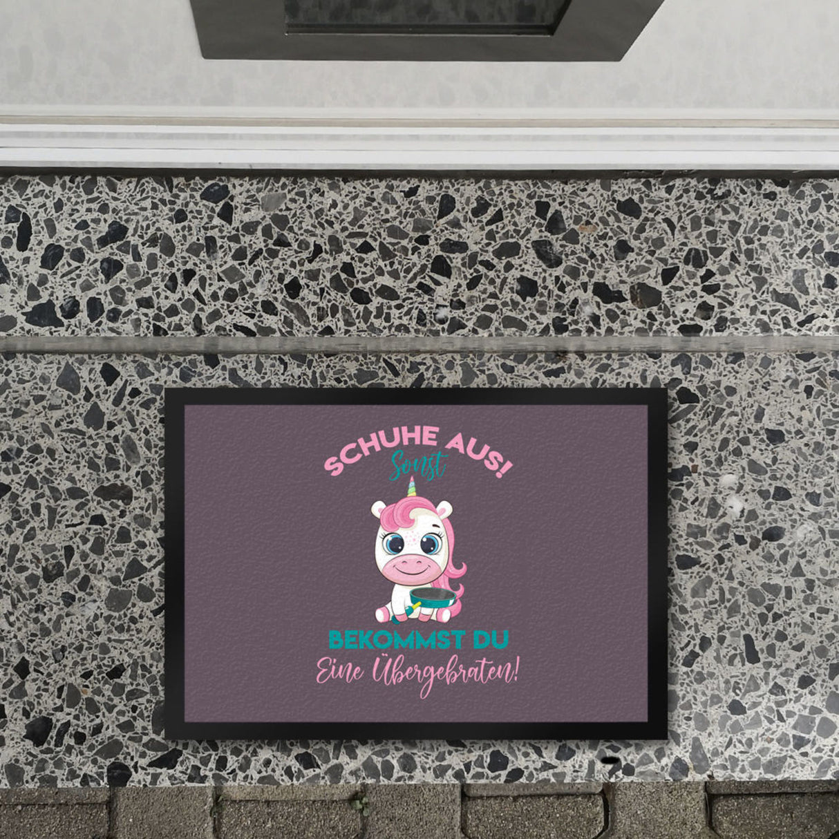 Schuhe aus Einhorn Fußmatte in 35x50 cm Du bekommst eine Übergebraten in lila