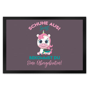 Schuhe aus Einhorn Fußmatte in 35x50 cm Du bekommst eine Übergebraten in lila