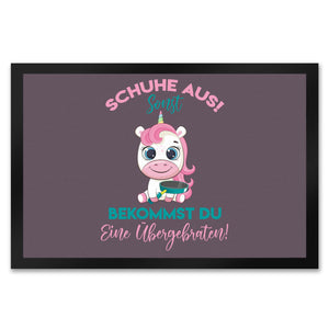 Schuhe aus Einhorn Fußmatte in 35x50 cm Du bekommst eine Übergebraten in lila