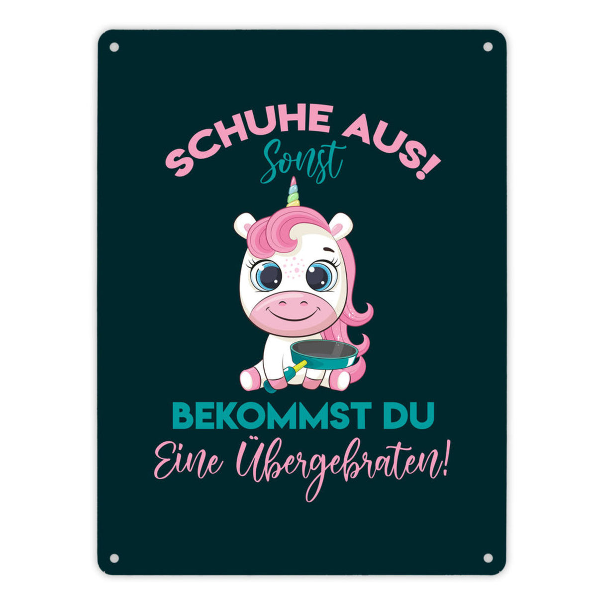 Schuhe aus Einhorn Metallschild in 15x20 cm Du bekommst eine Übergebraten in lila