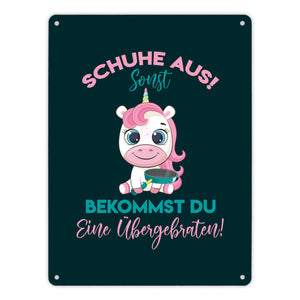Schuhe aus Einhorn Metallschild in 15x20 cm Du bekommst eine Übergebraten in lila