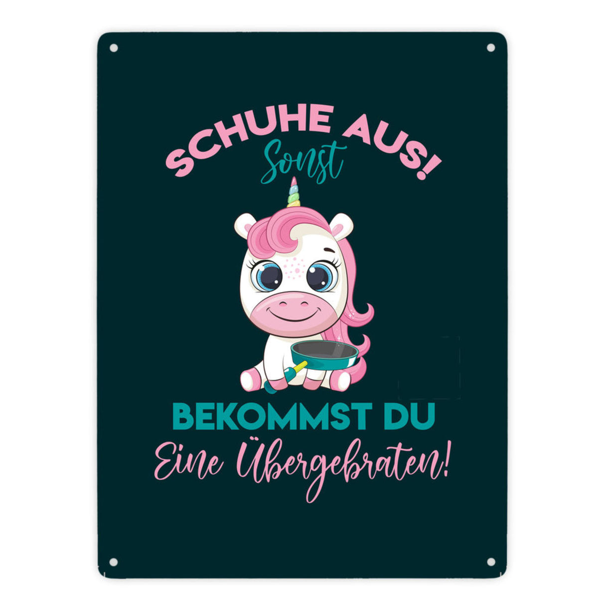 Schuhe aus Einhorn Metallschild in 15x20 cm Du bekommst eine Übergebraten in lila