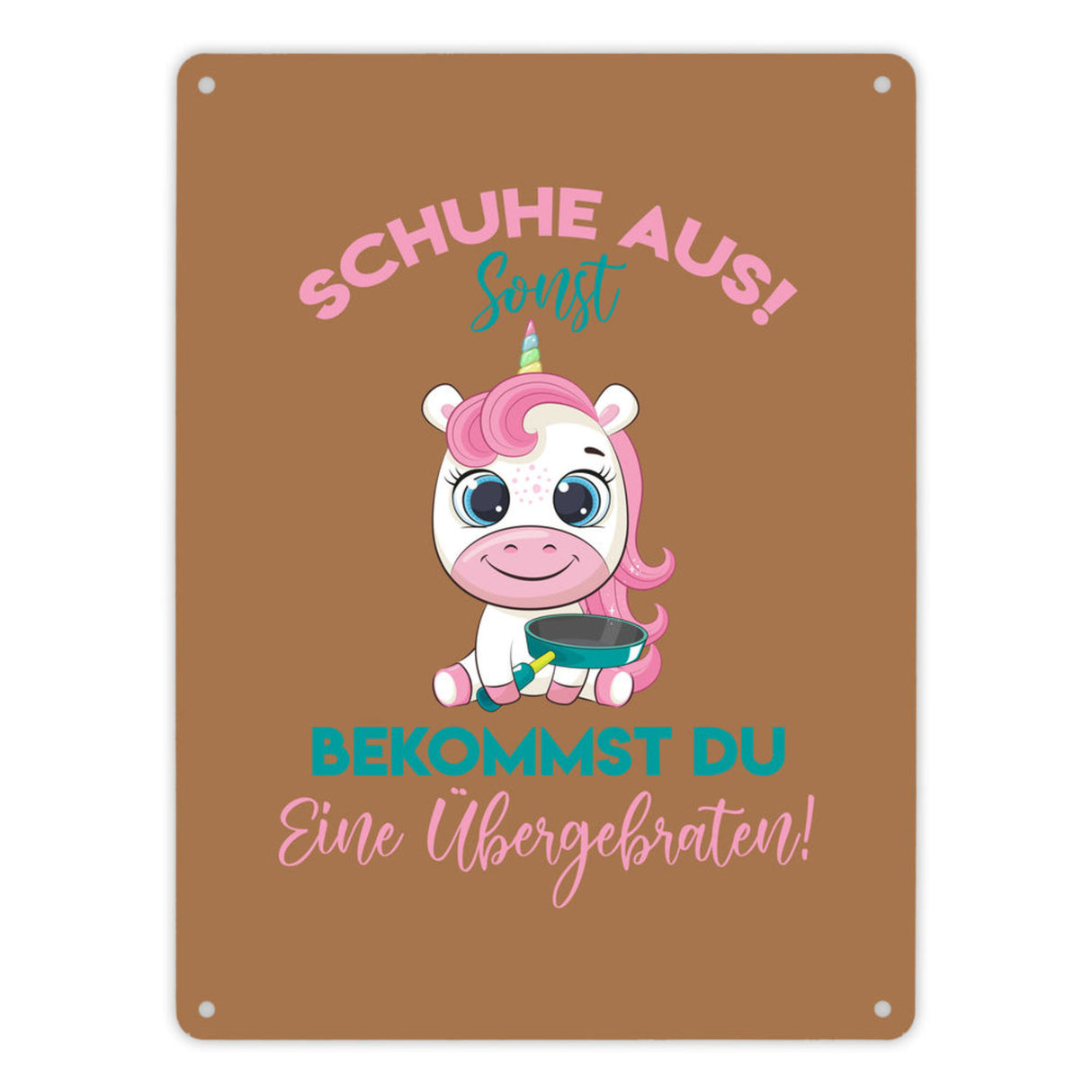 Schuhe aus Einhorn Metallschild in 15x20 cm Du bekommst eine Übergebraten in lila
