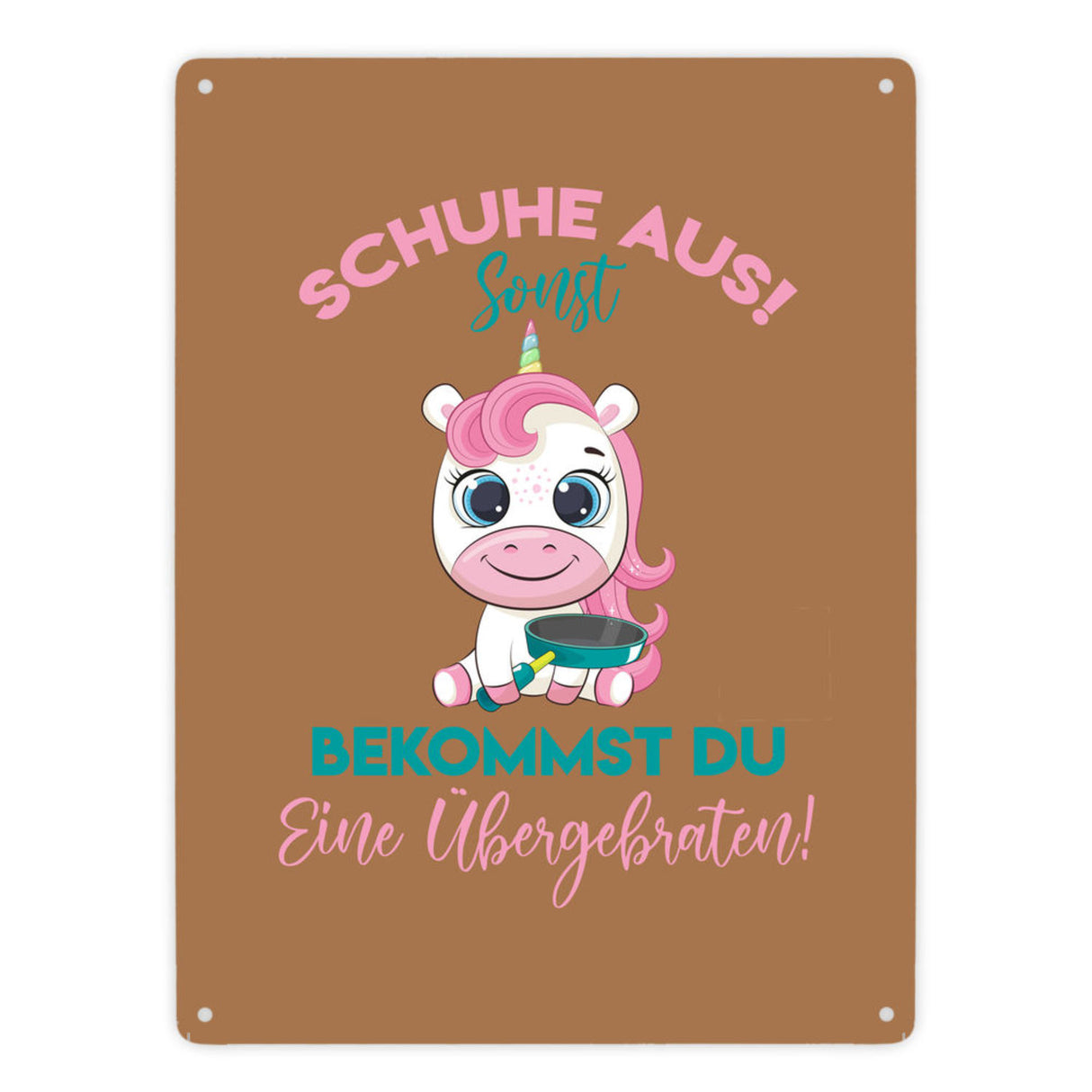 Schuhe aus Einhorn Metallschild in 15x20 cm Du bekommst eine Übergebraten in lila