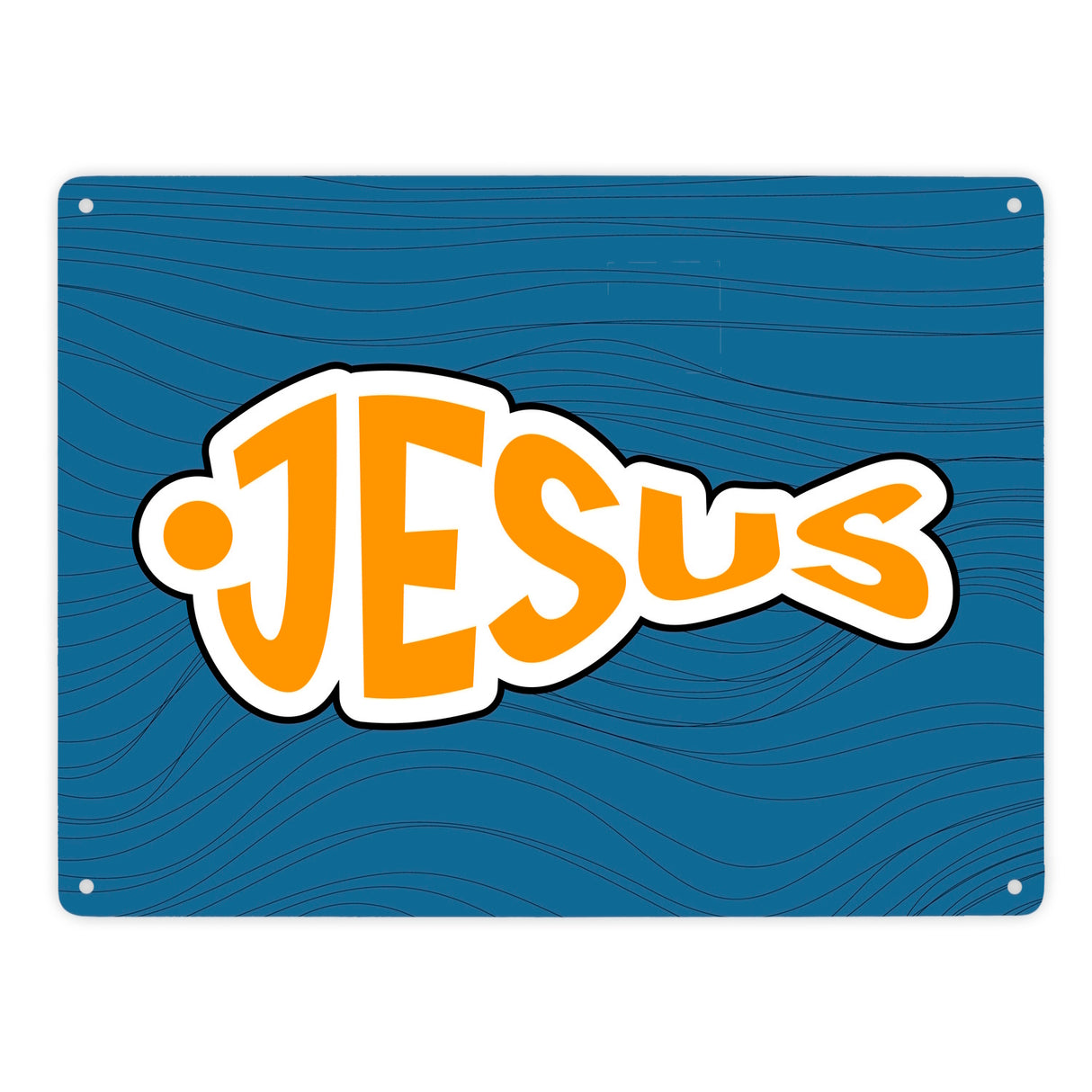 Jesus-Fisch Metallschild in 15x20 cm für Gläubige