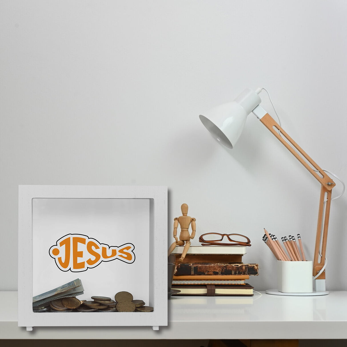 Jesus-Fisch Spardose für Gläubige