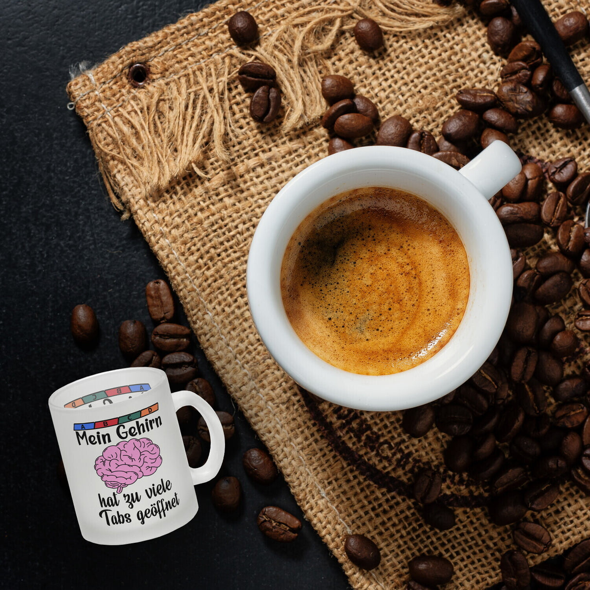 Überforderung Kaffeebecher mit Spruch