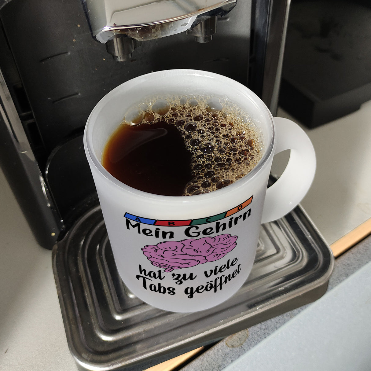 Überforderung Kaffeebecher mit Spruch